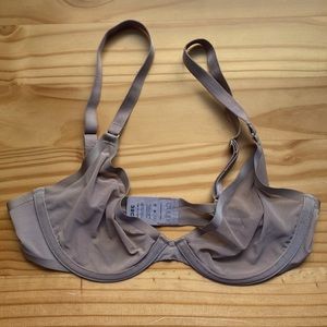 CUUP The Plunge Mesh Bra, Taupe 32C